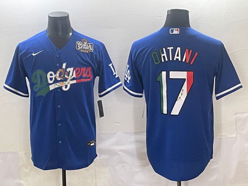Men 2025 Los Angeles Dodgers #17 Ohtani Blue Nike MLB Jersey style 7158